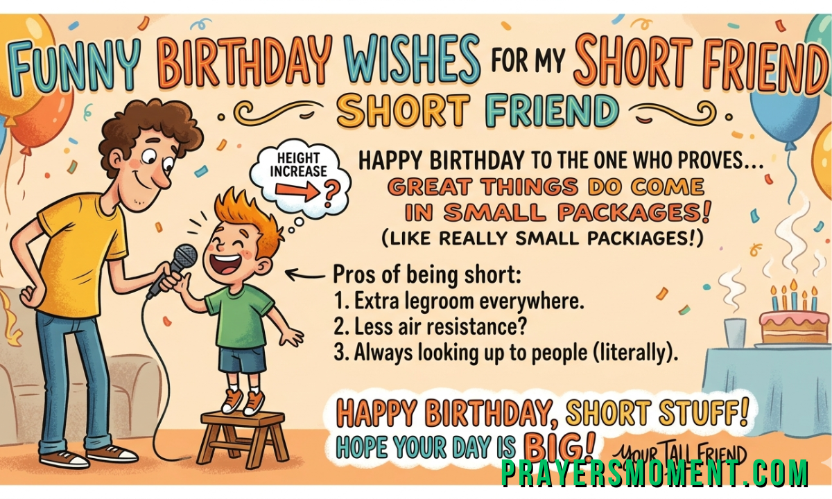 Funny Birthday Wishes for Short Friend