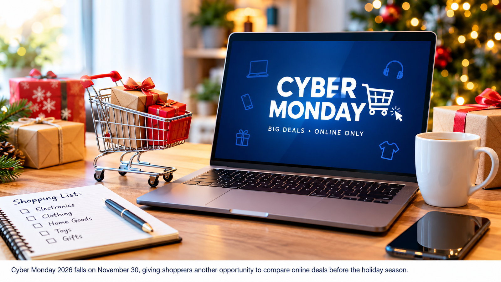 Cyber Monday 2026 online shopping deals and holiday gifts.